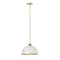 Z-Lite Landry 1 Light Pendant, Matte White & Rubbed Brass 1004P14-MW-RB - alternate 1